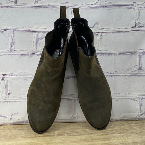 Thursday Boot Company Duchess Dark Olive Suede Chelsea Boots Women's Size 10 - Picture 5 of 8
